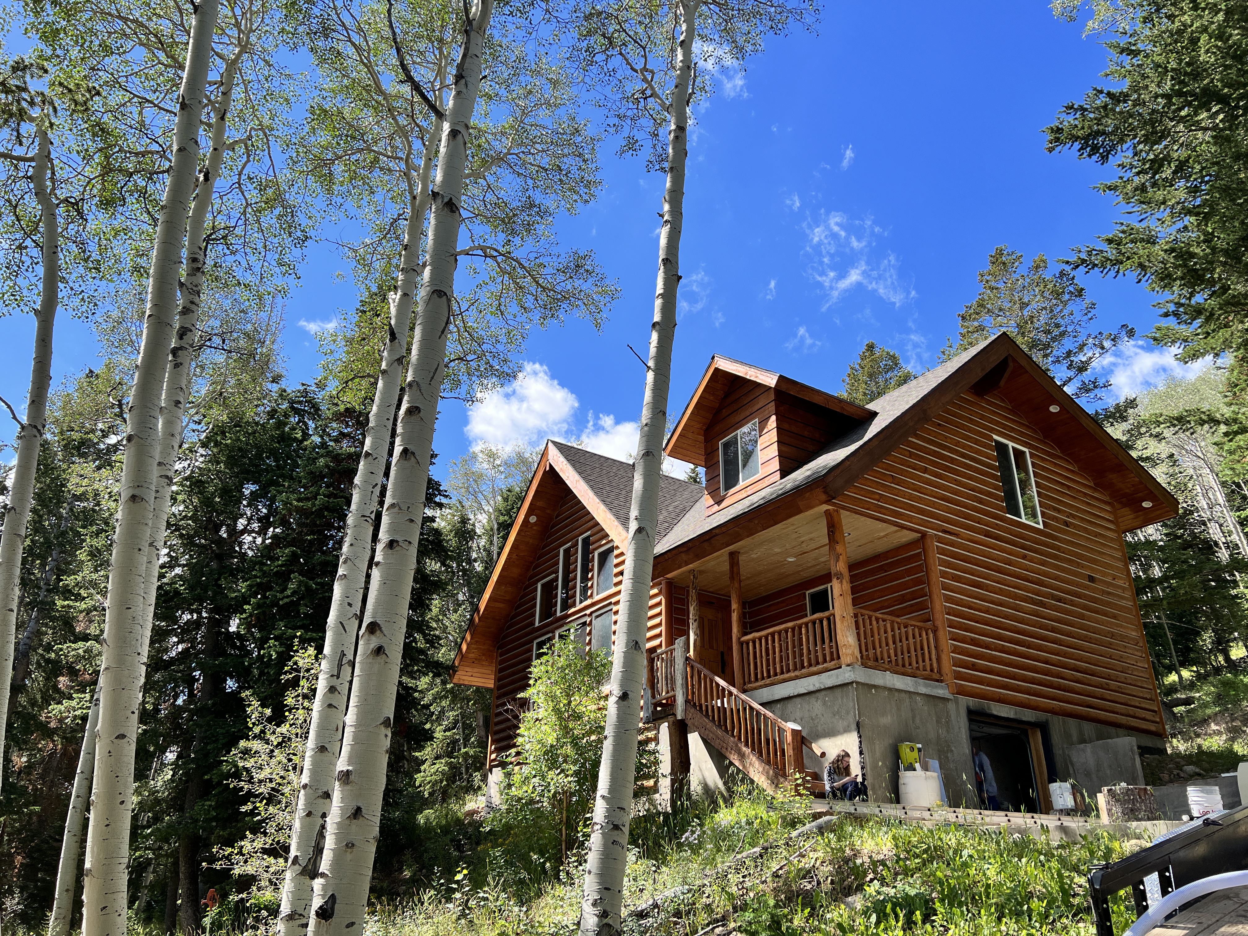 Log cabin studio exterior