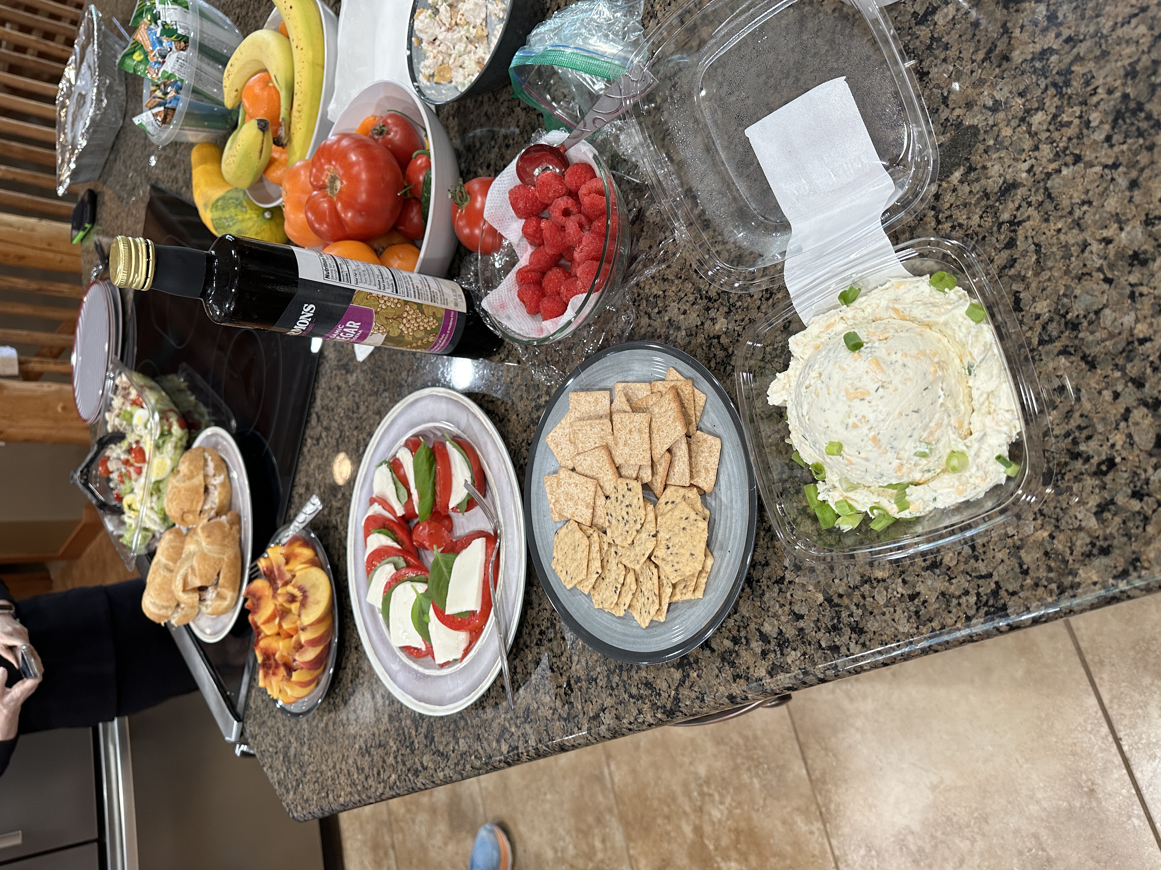 Fresh caprese and snack spread