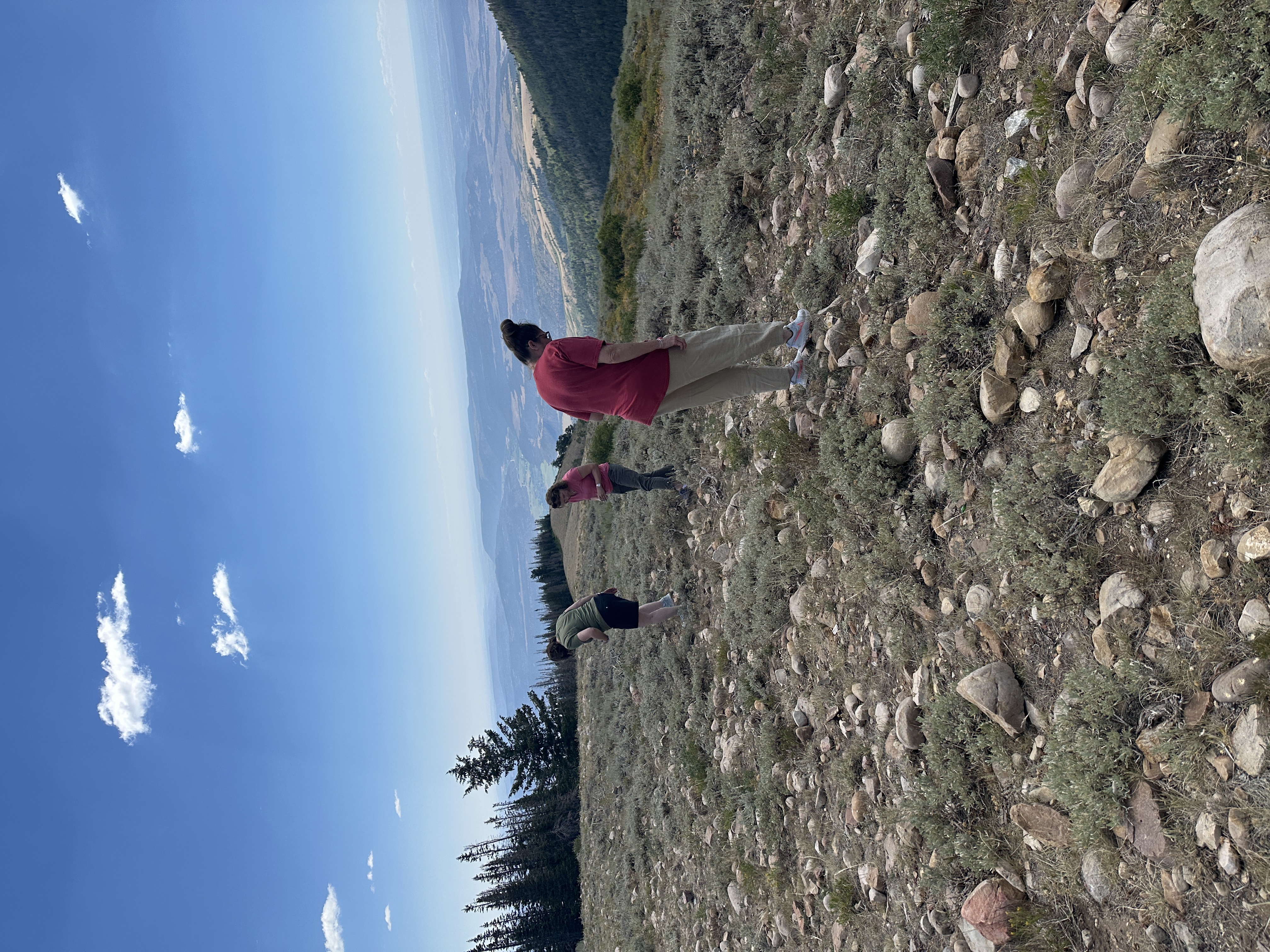 Retreat guests exploring the mountain ridgeline